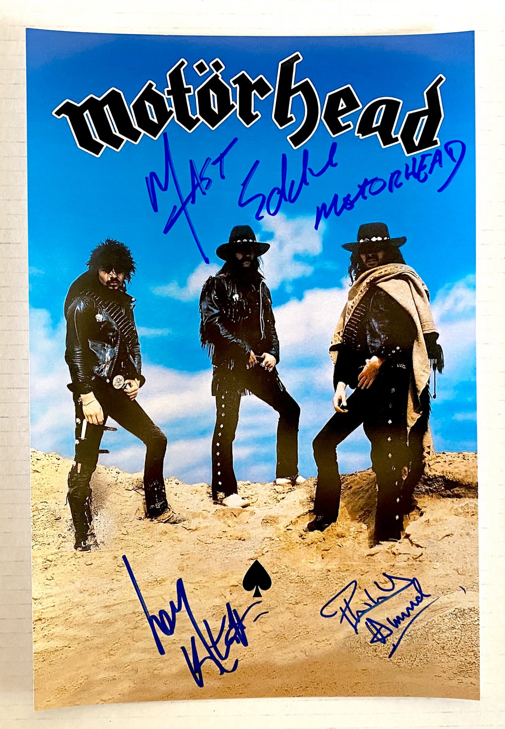 Motorhead band signed autographed 8x12 photo Lemmy Kilmister Ace of Spades autographs