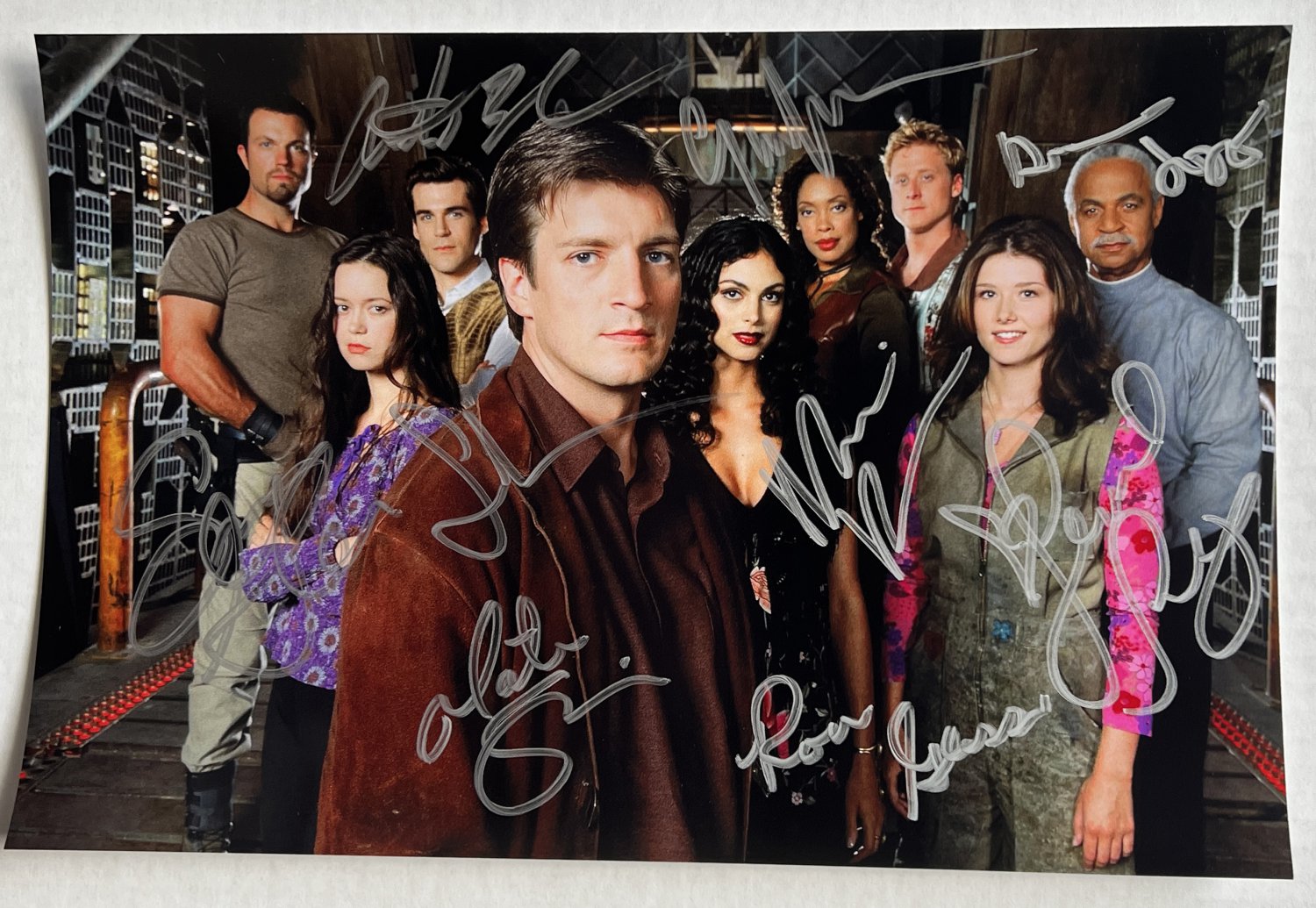 Firefly cast signed autographed 8x12 photo Nathan Fillion Morena Baccarin autographs