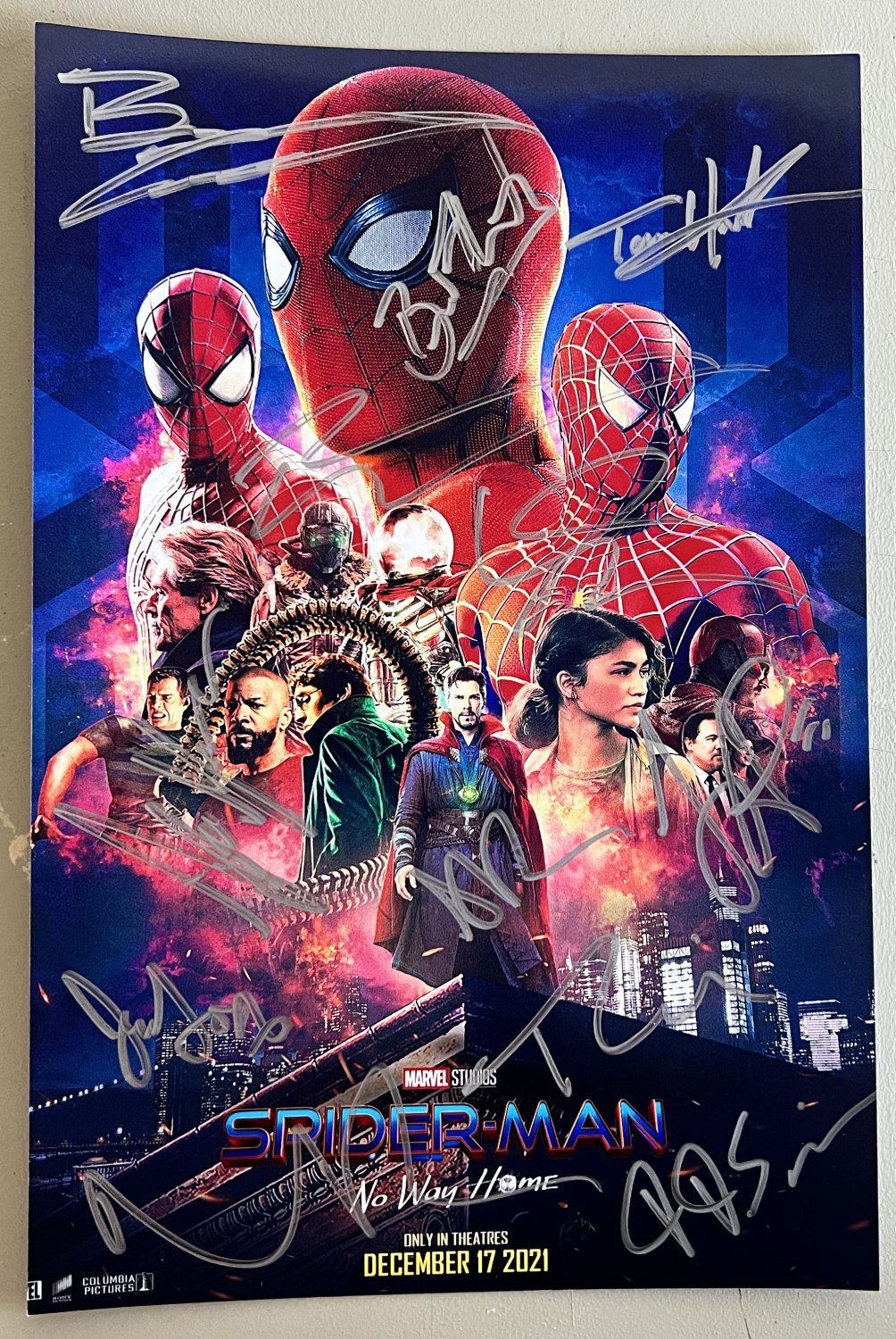 Spider-Man No Way Home cast signed autographed 8x12 photo Tom Holland Tobey Maguire autographs