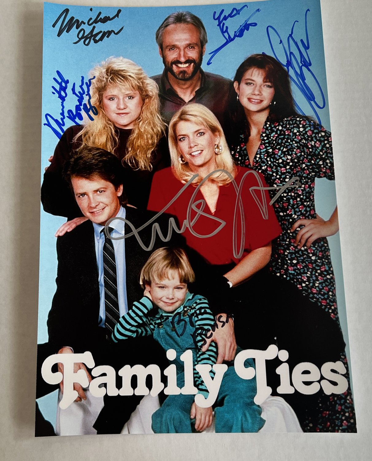 Family Ties cast signed autographed 8x12 photo Michael J. Fox autographs