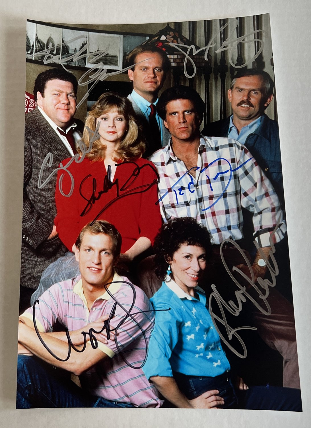 Cheers cast signed autographed 8x12 photo Ted Danson Kelsey Grammer autographs