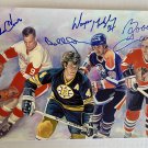 Wayne Gretzky Bobby Orr Gordie Howe Hull signed autographed 8x12 photo autographs