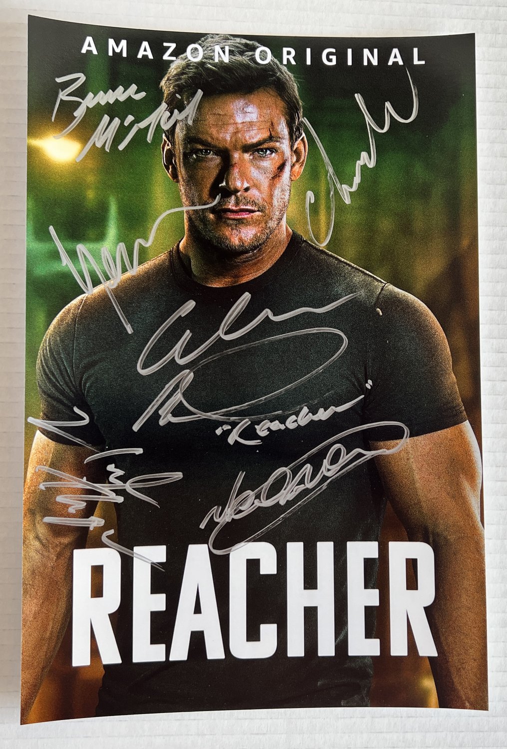 Reacher cast signed autographed 8x12 photo Alan Ritchson Willa Fitzgerald autographs