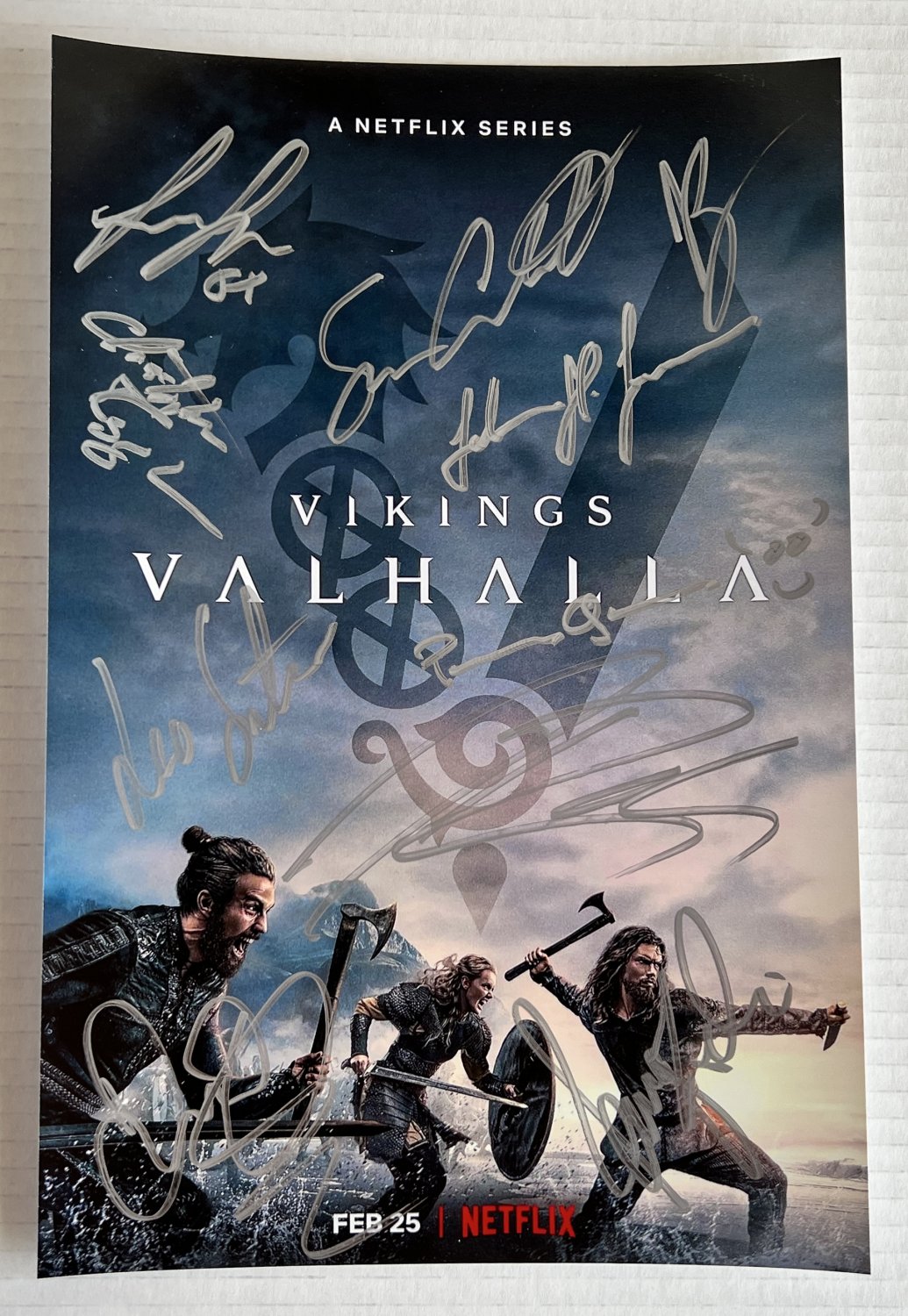 Vikings: Valhalla cast signed autographed 8x12 photo Sam Corlett Frida Gustavsson autographs