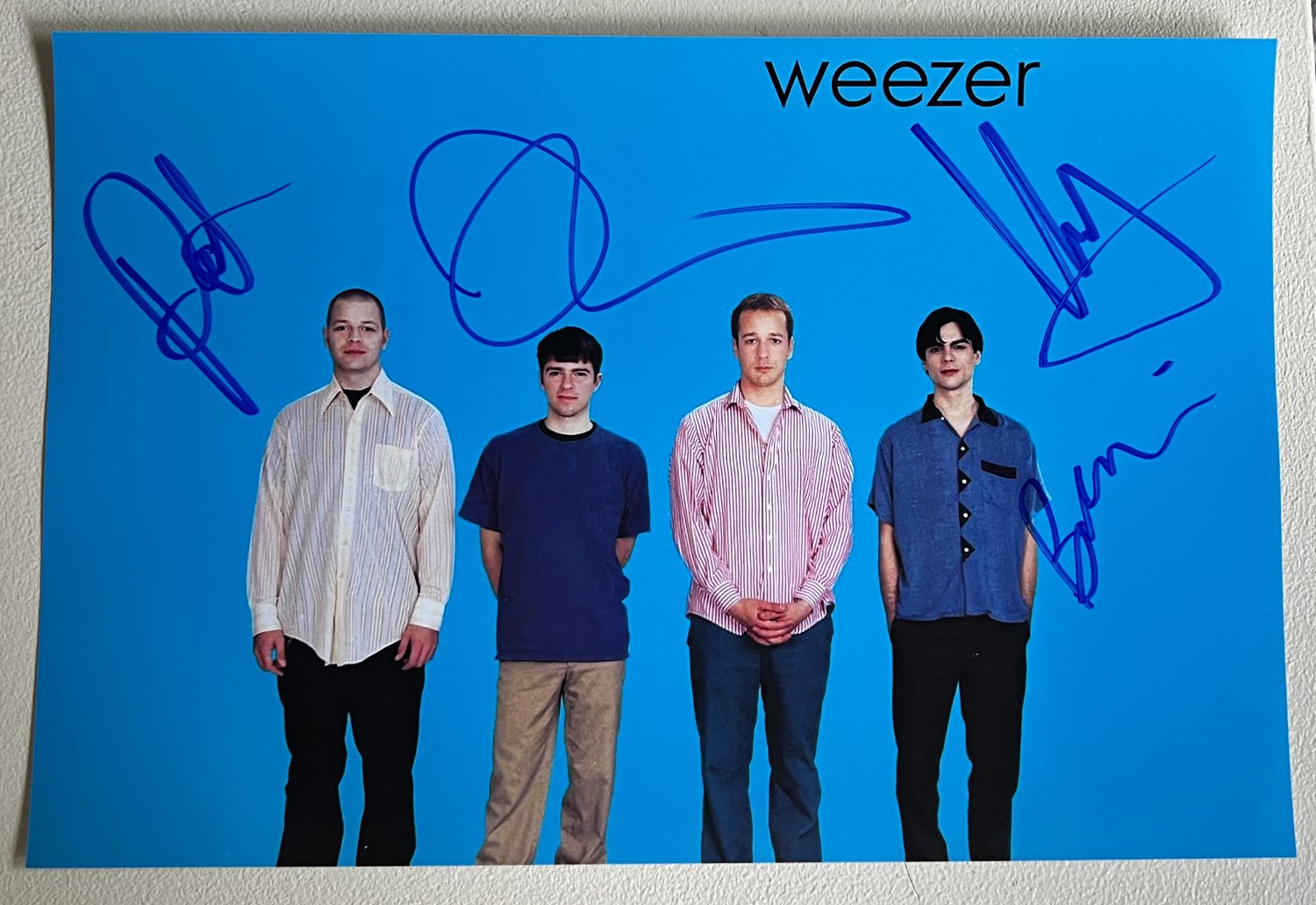 Weezer band signed autographed 8x12 photo Blue Album Rivers Cuomo