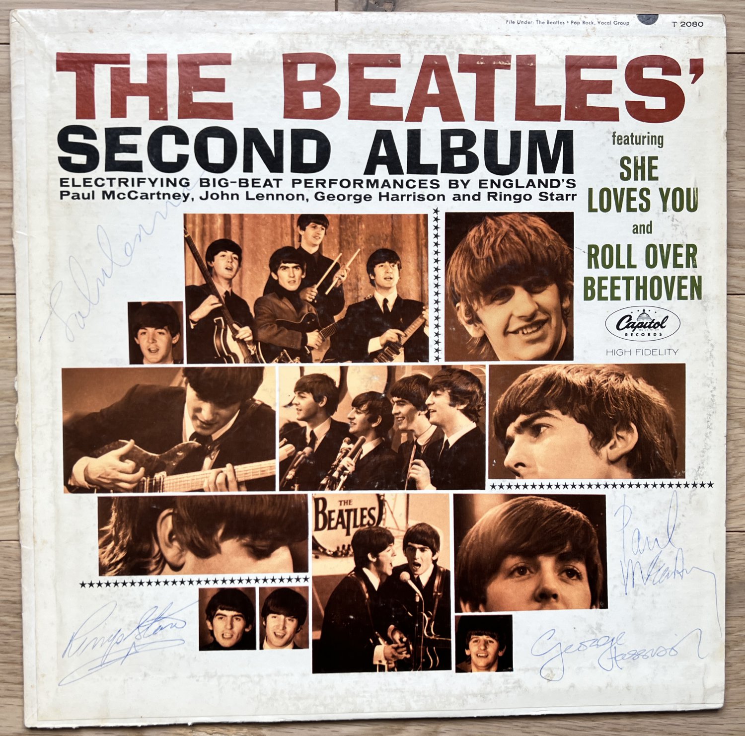 The Beatles signed autographed LP Second Album record John Lennon McCartney Harrison