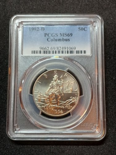 1992-D Columbus Quincentennial Comemmorative Half Dollar PCGS Certified MS69