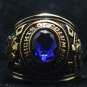 Stainless-Steel Knights Gold tone Fraternal Ring w/Blue Simulated Stone Size 9