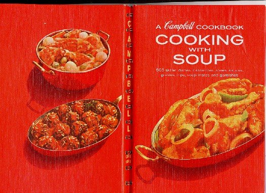 Campbell Cooking with Soup Cookbook 1st ed Vintage Red Recipe Book