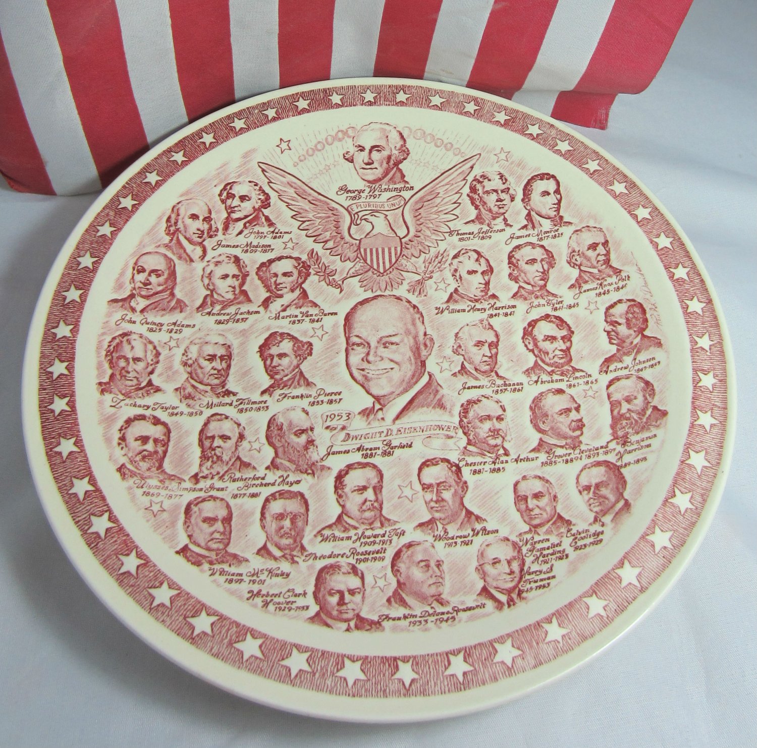 Eisenhower Plate Vintage USA Vernon Kilns Presidential Gallery No.2 Commemorative