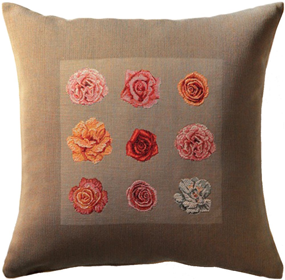 Roses 1 French Couch Cushion - Small, 19in x 19in | SOWA-79-158
