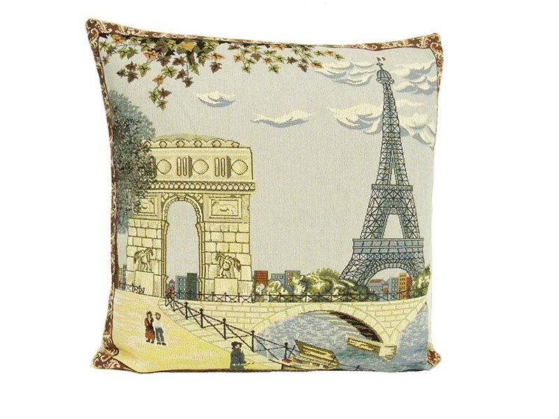 Eiffel Tower Left Belgian Sofa Pillow Cover - Small, 18in x 18in | SOWA-321-454