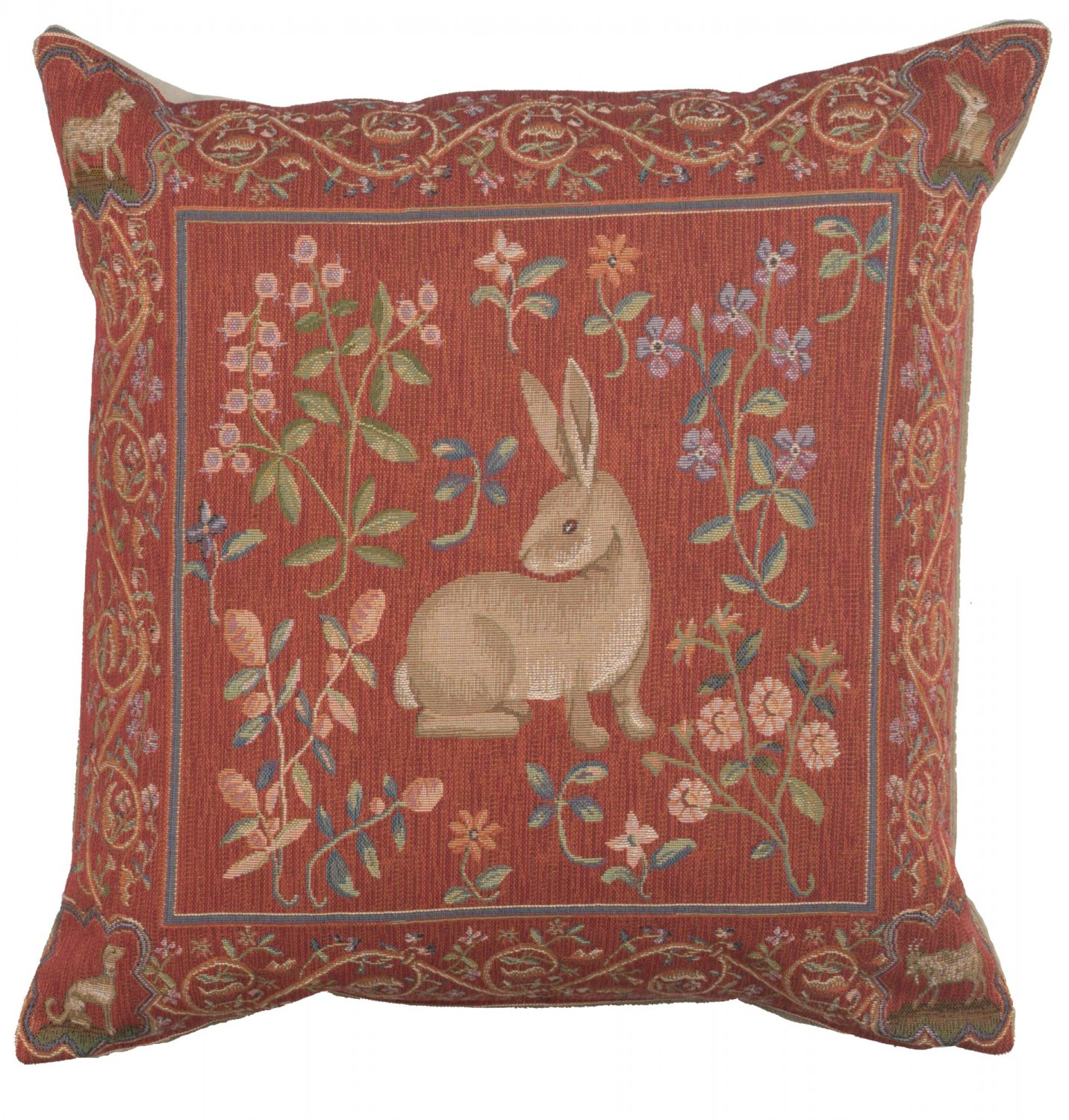 Medieval Rabbit I French Couch Cushion - Small, 19in x 19in | SOWA-886-1379