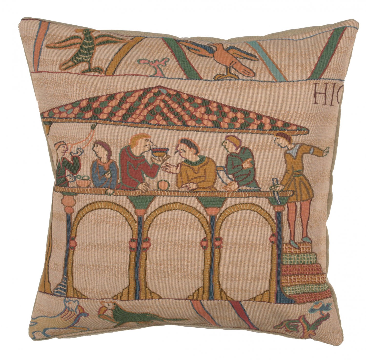 Bayeux Le Repas French Couch Cushion - Small, 19in x 19in | SOWA-901-1424