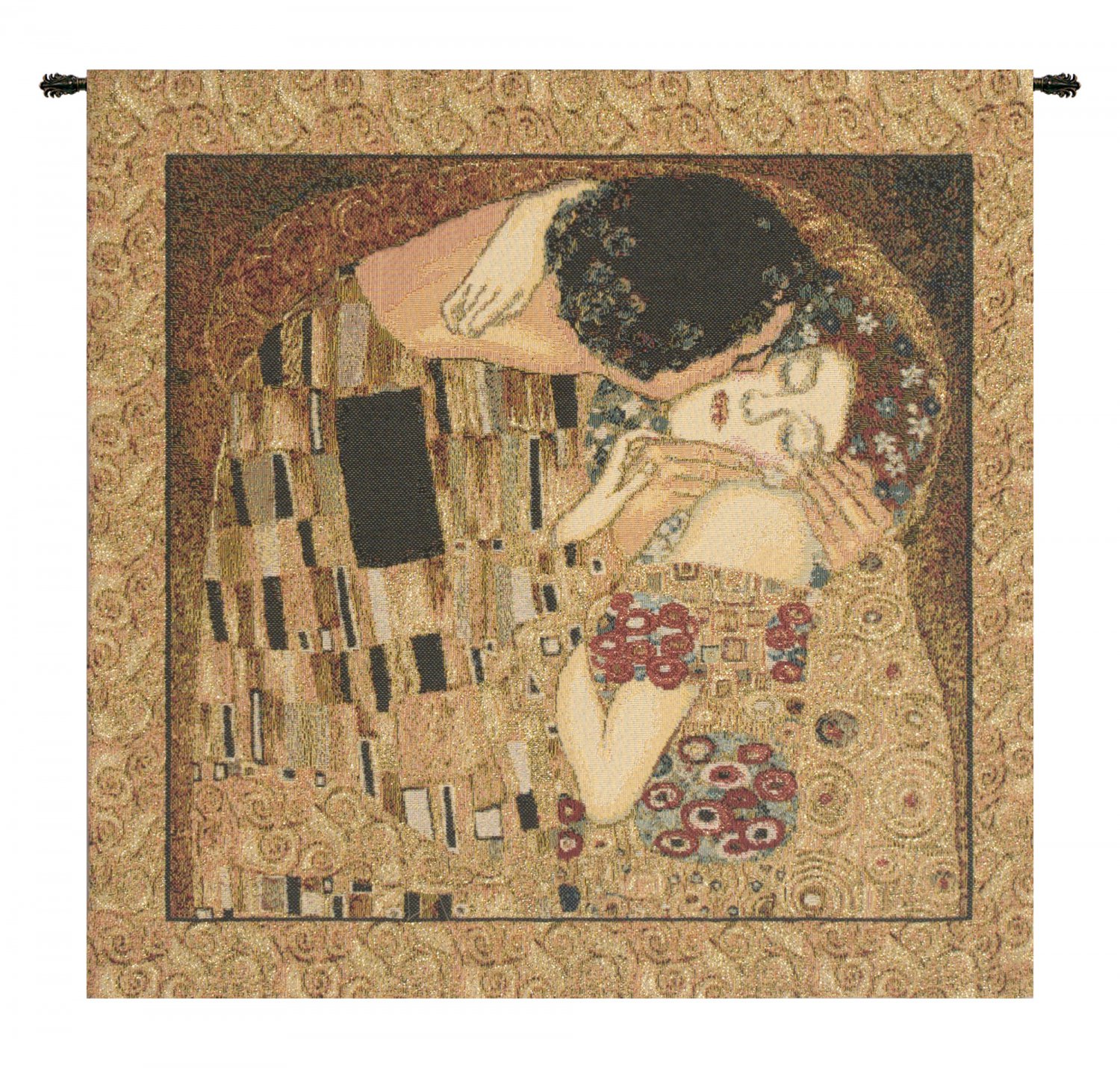 The Kiss Klimt Italian Wall Tapestry - Small, 16in x 16in | SOWA-7925-11072