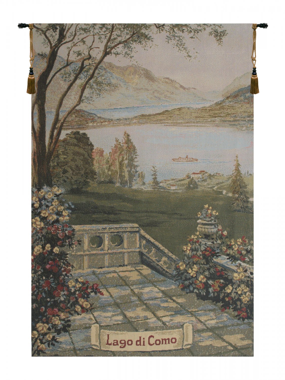Lake Como 1 Italian Wall Tapestry - Medium, 37in x 53in | SOWA-7930-11078