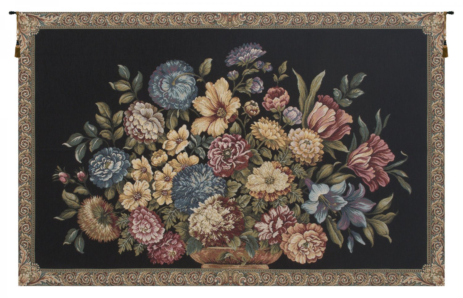 Floral Bouquet Words by Lucio Battisti Italian Wall Tapestry - Small, 41in x 25in | SOWA-7939-11093