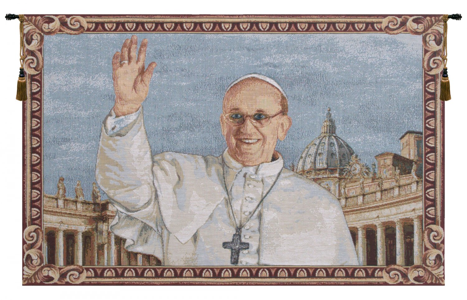 Pope Francis Italian Wall Tapestry - Small, 25in x 17in | SOWA-7940-11095