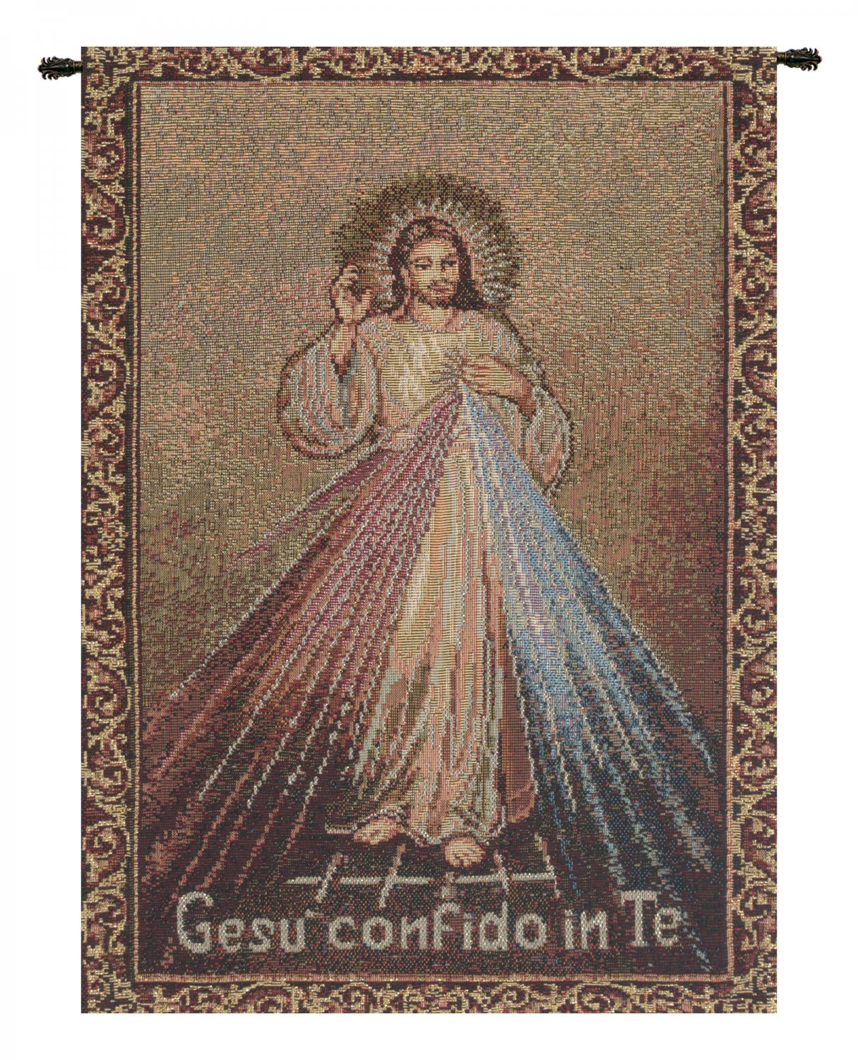 Merciful Jesus Confidant Italian Wall Tapestry - Small, 8in x 12in | SOWA-7942-13091