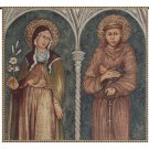 Saint Francis and Saint Clare Italian Wall Tapestry - Small, 25in x 25in | SOWA-7946-11104
