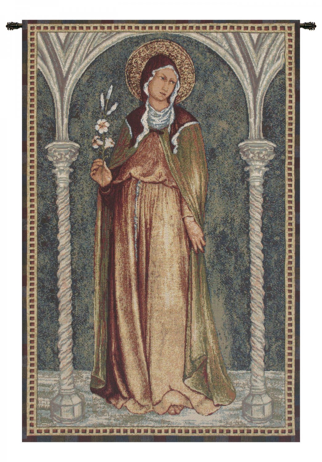 Saint Clare in Arch Italian Wall Tapestry - Small, 17in x 25in | SOWA-7947-11106