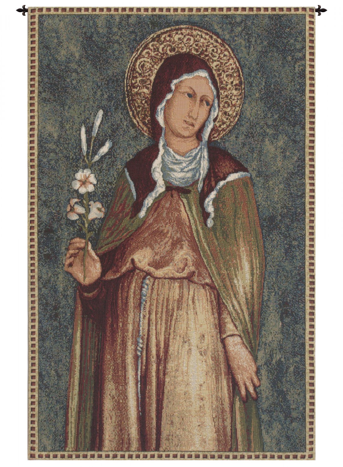 Saint Clare  Italian Wall Tapestry - Small, 17in x 25in | SOWA-7948-11107