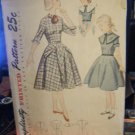 Vintage 1950's Simplicity 3665 Girl's Dress Pattern - Size 14 Bust 32