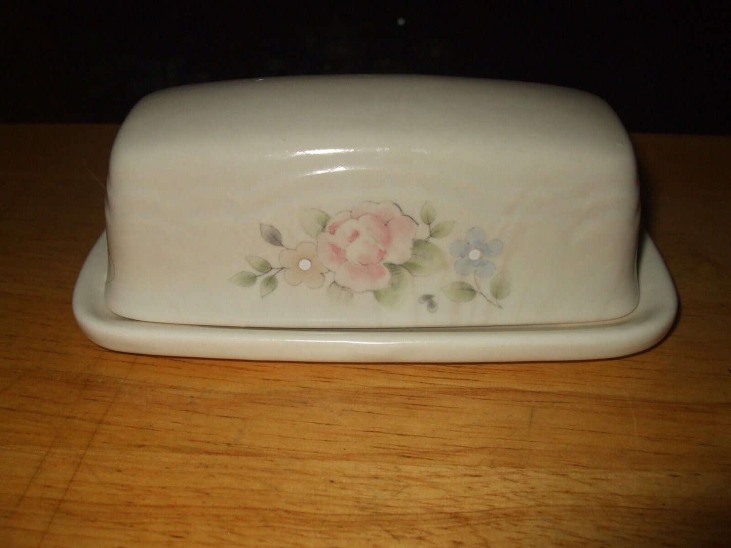 Vintage Pfaltzgraff Tea Rose Pattern Butter Dish