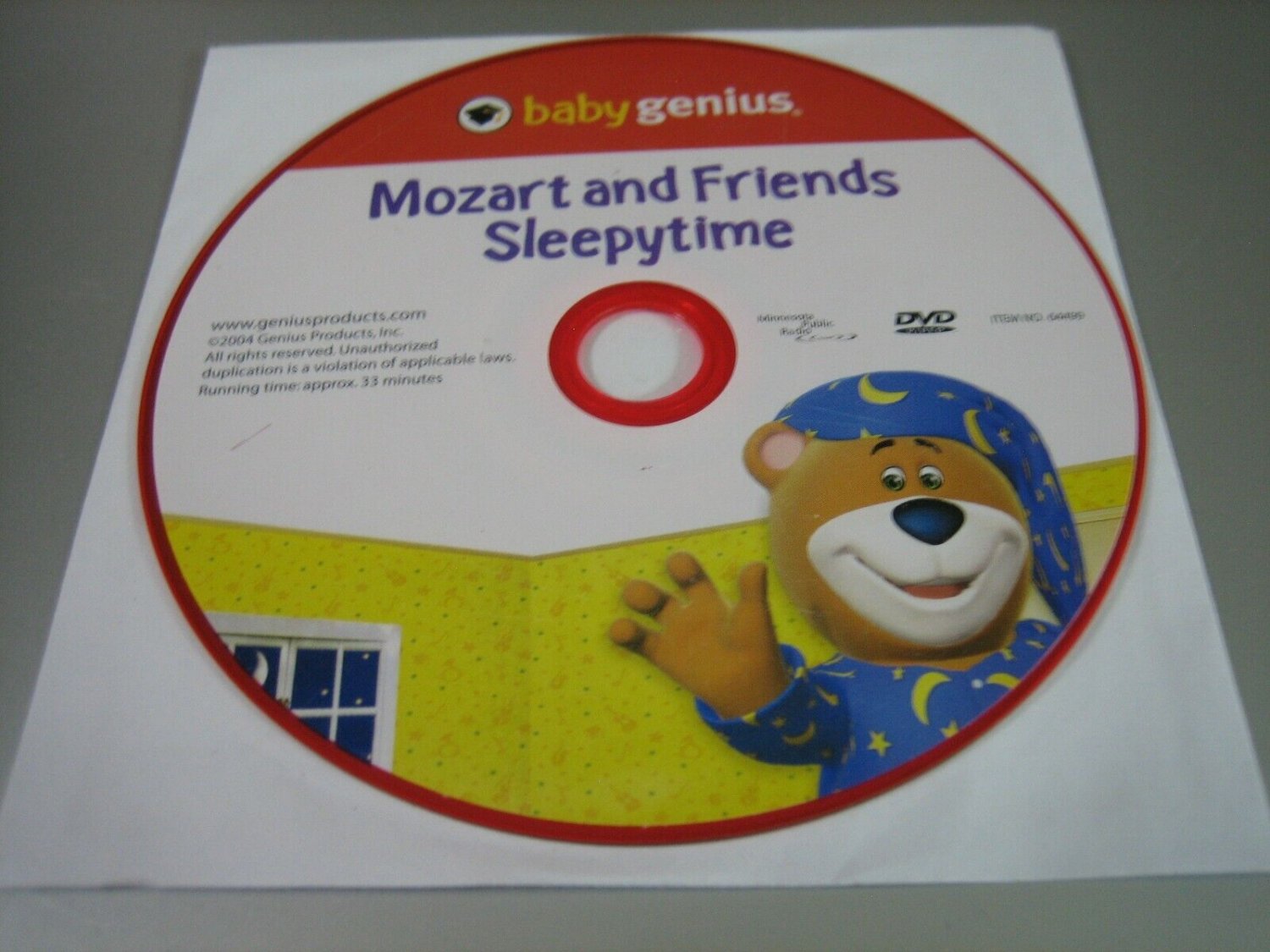 Baby Genius - Mozart And Friends Sleepytime (DVD, 2004) - Disc Only!!!