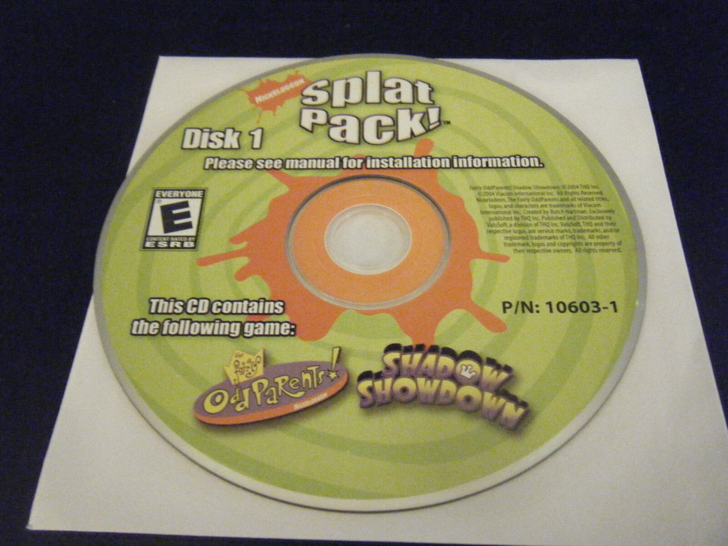Nickelodeon Splat Pack Fairly Oddparents Shadow Showdown PC 2006 Disk 1 
