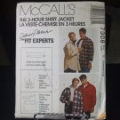 McCall's 7308 Adult's Shirt Jacket Pattern - Size S/M/L Chest 31.5 to 40