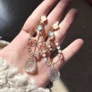 Korean Handmade Beading Crystal Big Water Drop Earrings Women Statement Opal Stone Long Gifts