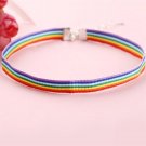 Gay Pride Rainbow Choker Necklace LGBT Gay And Lesbian Pride Lace Chocker Color Ribbon Freedom