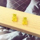Handmade Yellow Gummy Bear Stud Earring Candy Food Kawaii Cute Japanese Korean Jewelry