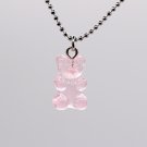 Handmade Pink Gummy Bear Necklace Pendant Kawaii Cute Korean Japanese Jewellery