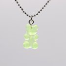 Handmade Green Gummy Bear Necklace Pendant Kawaii Cute Korean Japanese Jewellery