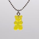 Handmade Yellow Gummy Bear Necklace Pendant Kawaii Cute Korean Japanese Jewellery