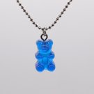 Handmade Blue Gummy Bear Necklace Pendant Kawaii Cute Korean Japanese Jewellery