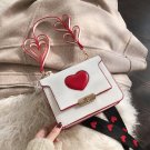White Love Heart Sweet Handbag Shoulder Bag Crossbody Girl Womens Purses Kawaii Japanese Cute