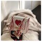 White Love Heart Sweet Handbag Shoulder Bag Crossbody Girl Womens Purses Kawaii Japanese Cute