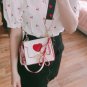 White Love Heart Sweet Handbag Shoulder Bag Crossbody Girl Womens Purses Kawaii Japanese Cute