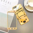 Winnie The Pooh iPhone Case With Tempered Glass Screen Protecter Korean Japanese Pastel Harajuku