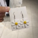 Handmade Korean White Daisy Earrings Drop White Flower Jewelry Kawaii Cute Japanese Girls Women