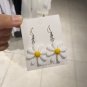 Handmade Korean White Daisy Earrings Drop White Flower Jewelry Kawaii Cute Japanese Girls Women