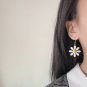 Handmade Korean White Daisy Earrings Drop White Flower Jewelry Kawaii Cute Japanese Girls Women