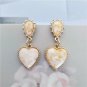 Korean Elegant Classy Heart Drop Earrings Gold Foil Jewelry Kawaii Cute Love
