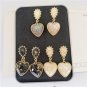 Korean Elegant Classy Heart Drop Earrings Gold Foil Jewelry Kawaii Cute Love