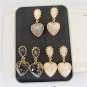 Korean Elegant Classy Heart Drop Earrings Gold Foil Jewelry Kawaii Cute Love