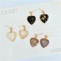 Korean Elegant Classy Heart Drop Earrings Gold Foil Jewelry Kawaii Cute Love