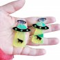 UFO Spaceship Drop Earrings Alien Neon Cow Space Jewelry Accessories